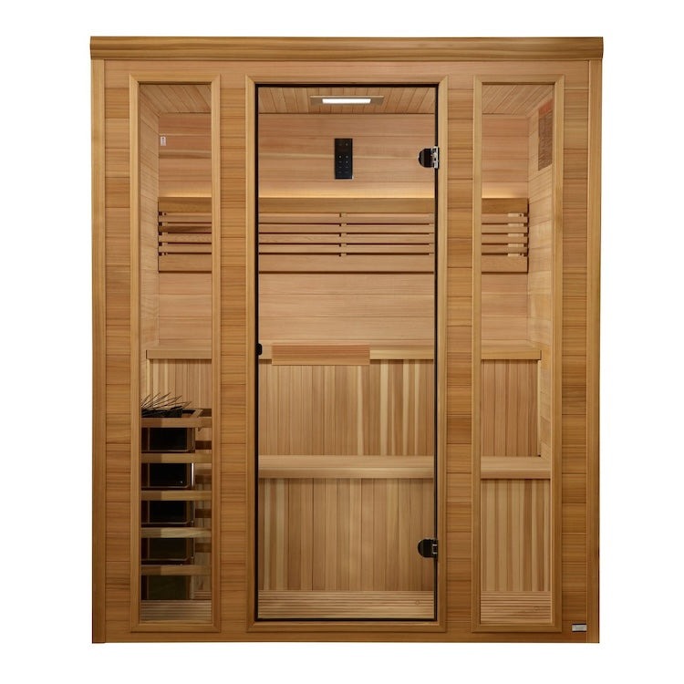 Golden Designs Traditional Steam Sauna | 5-Person" Engelberg" Edition w/ Pacific Premium Clear Cedar | GDI-7060-01