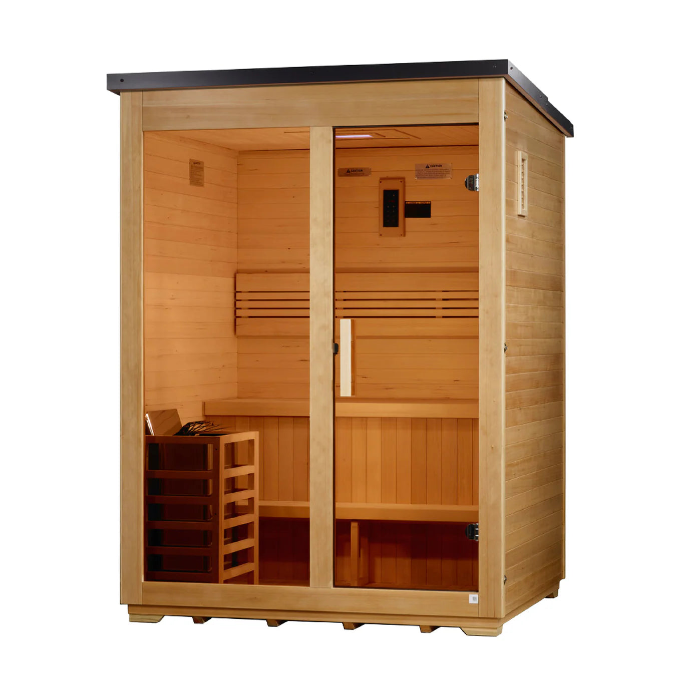 Golden Designs Outdoor Traditional Steam Sauna 3-Person w/ Canadian Hemlock | "Arlberg" GDI-8103-01