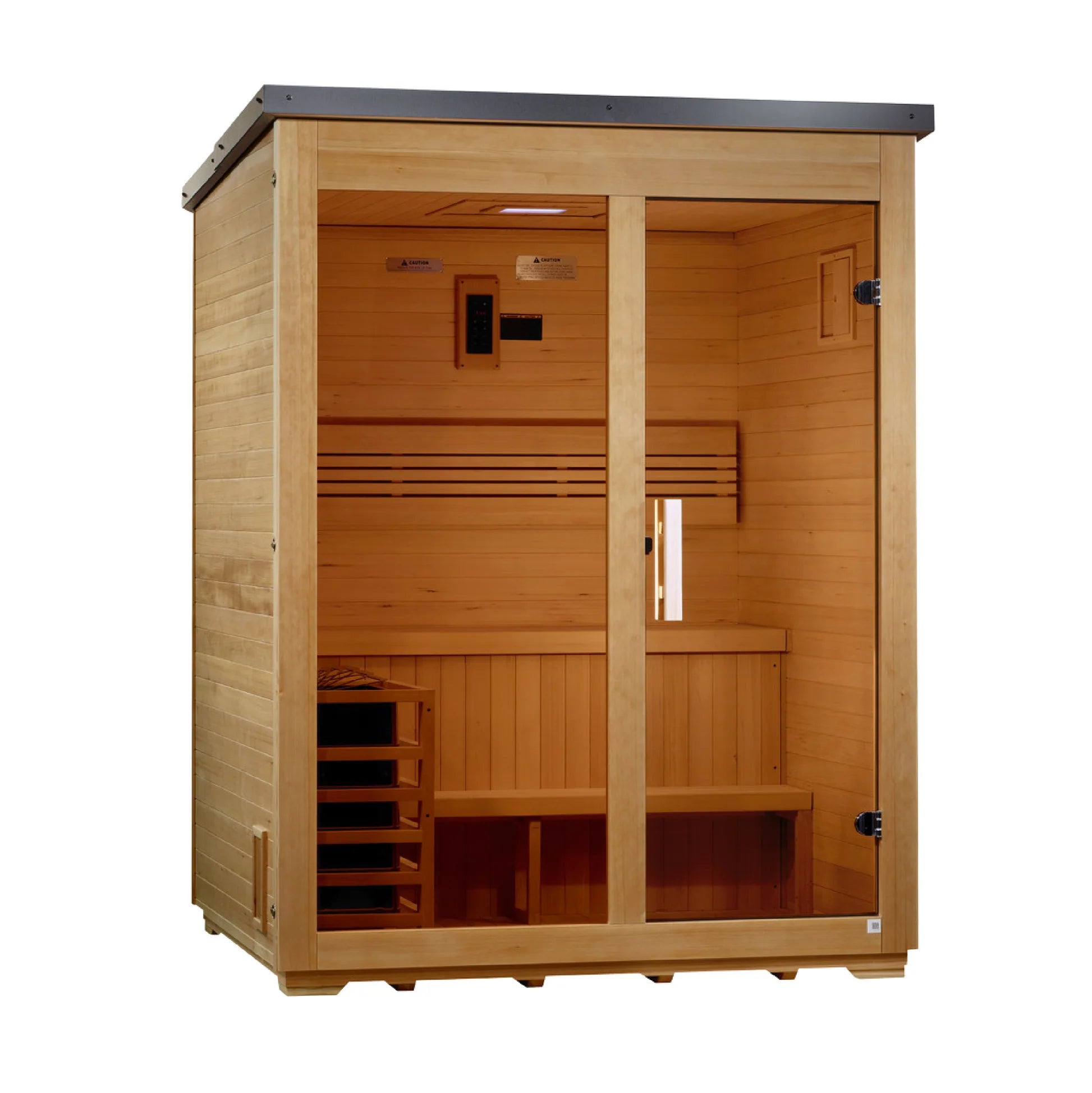 Golden Designs Outdoor Traditional Steam Sauna 3-Person w/ Canadian Hemlock | "Arlberg" GDI-8103-01