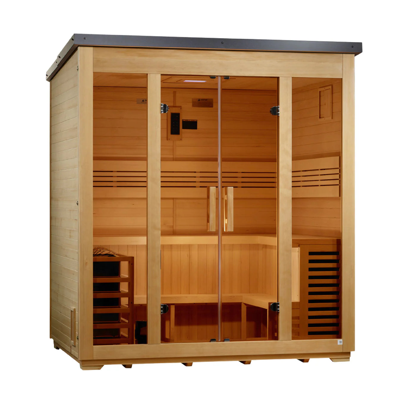 Golden Designs "Vorarlberg" 5-Person Outdoor Traditional Steam Sauna w/ Canadian Hemlock | GDI-8105-01