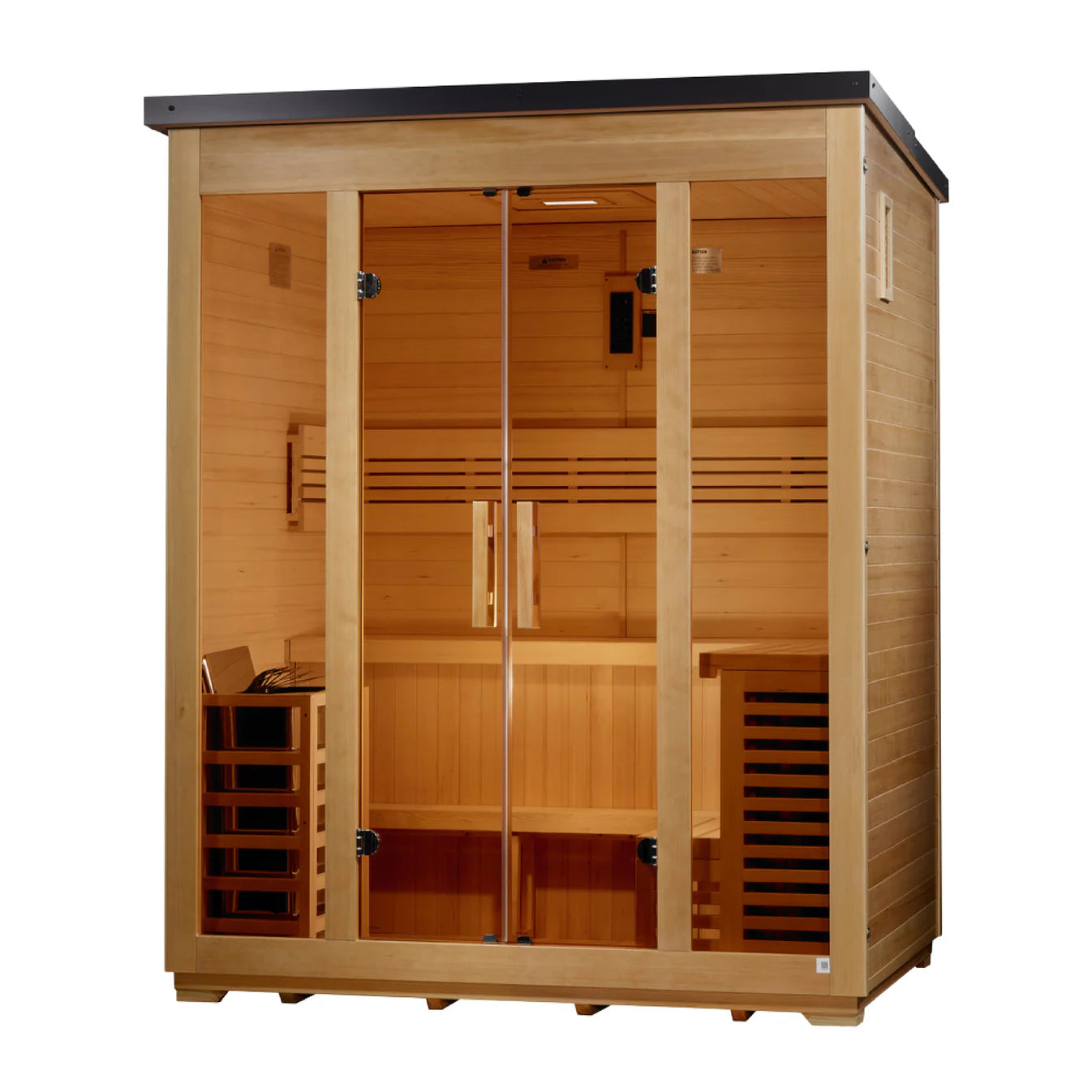 Golden Designs "Vorarlberg" 5-Person Outdoor Traditional Steam Sauna w/ Canadian Hemlock | GDI-8105-01