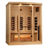 Buy online at Findyourbath.com-Golden Designs 3-Person Full Spectrum PureTech™ Near Zero EMF FAR Infrared Sauna w/ Himalayan Salt Bar & Hemlock | GDI-8030-02