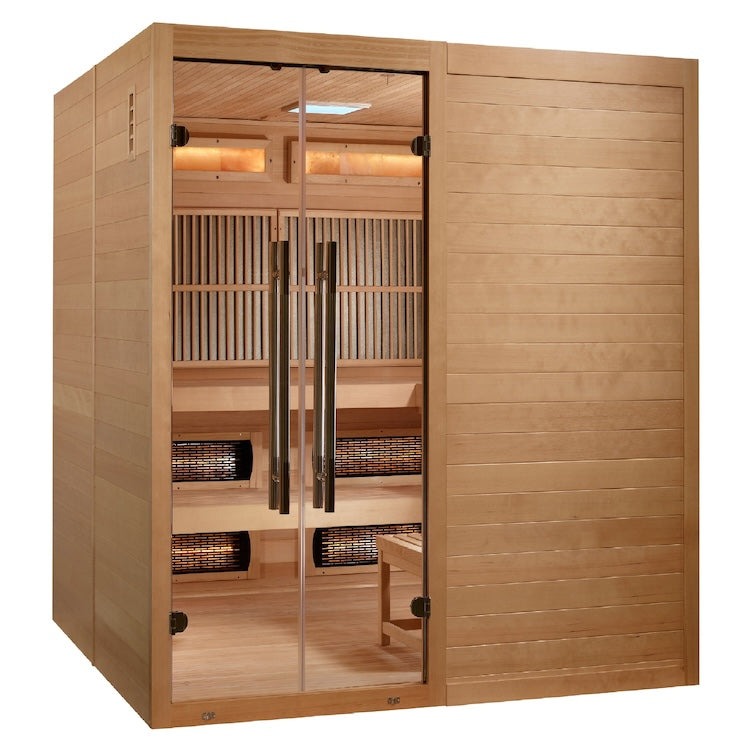 Golden Designs "Toledo" Hybrid Sauna (Traditional+Infrared) 6-Person w/ Hemlock | GDI-8360-01