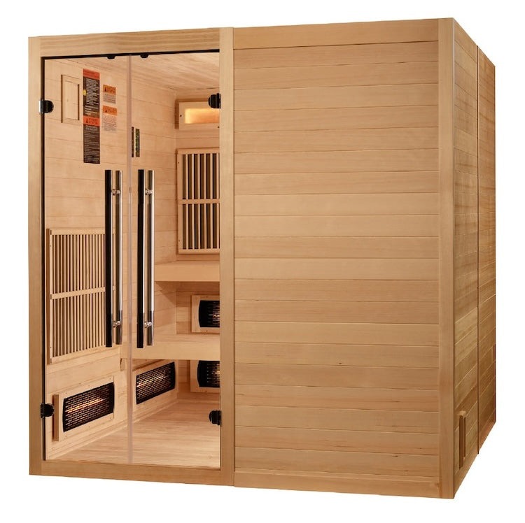 Golden Designs "Toledo" Hybrid Sauna (Traditional+Infrared) 6-Person w/ Hemlock | GDI-8360-01