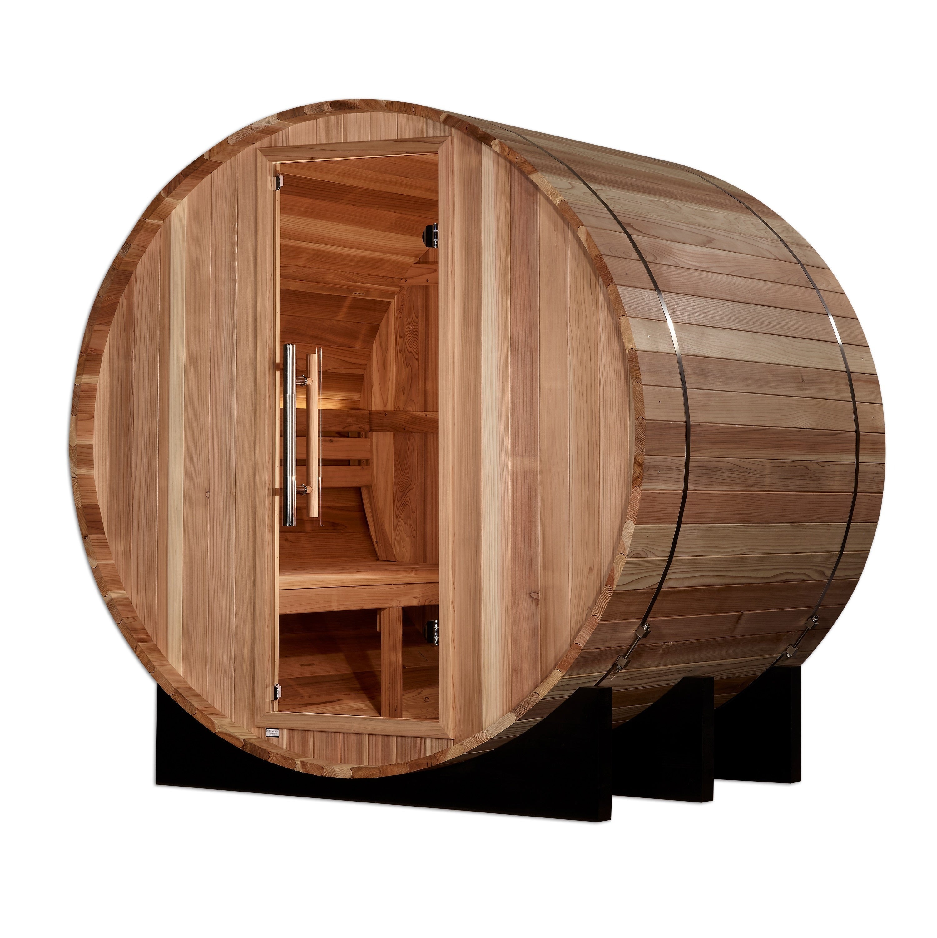 Golden Designs "St. Moritz" 2-Person Outdoor Barrel Traditional Steam Sauna -  Pacific Cedar