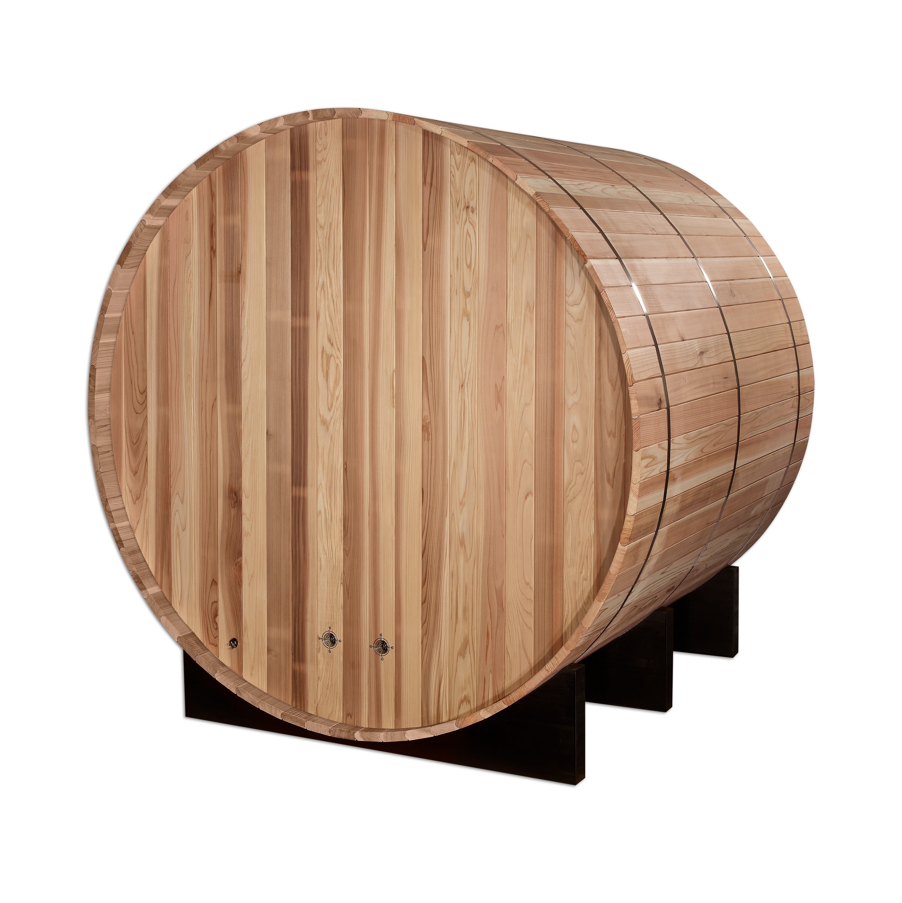 Golden Designs 4-Person "Arosa" Outdoor Traditional Barrel Steam Sauna w/ Pacific Cedar | GDI-B004-01