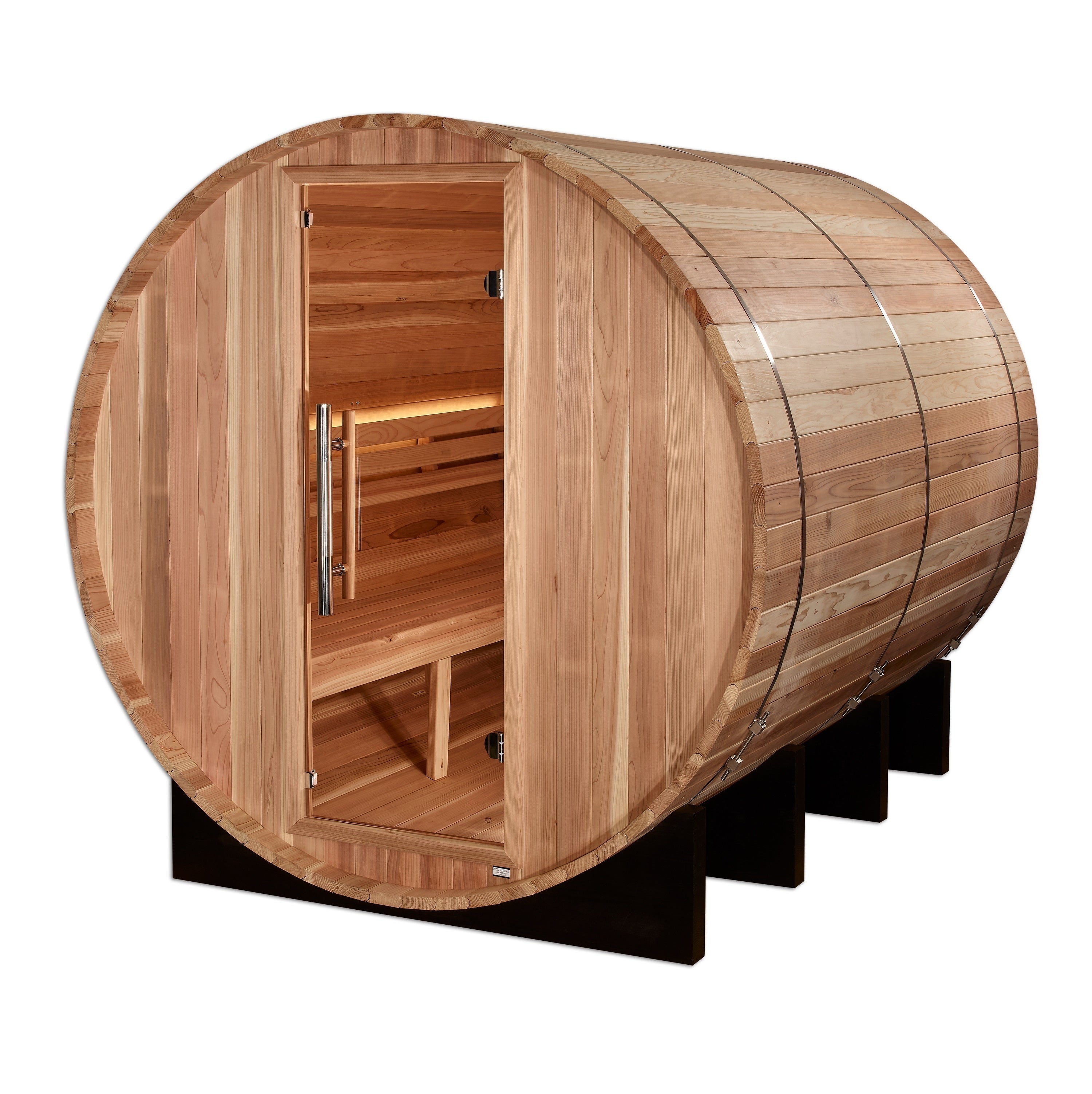 Golden Designs "Klosters" 6-Person Outdoor Traditional Barrel Steam Sauna w/ Pacific Cedar | GDI-B006-01
