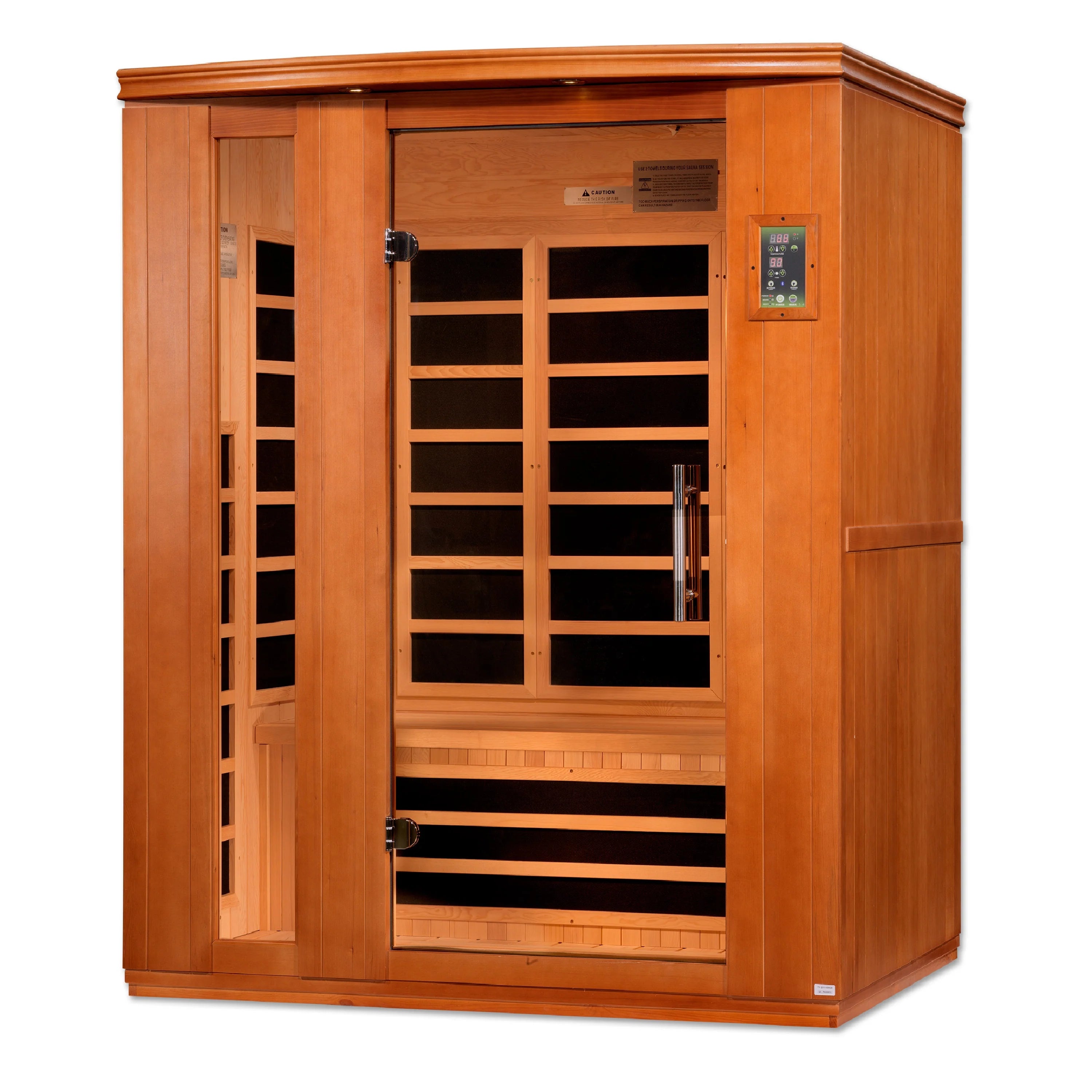 Buy online at Findyourbath.com Golden Designs Sauna Dynamic "Lugano" Low EMF 3-Person FAR Infrared Sauna DYN-6336-02