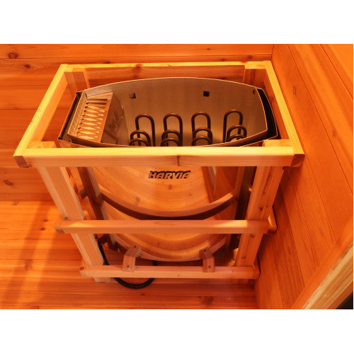 Sunray Denali 4-Person traditional outdoor sauna with Harvia Heater