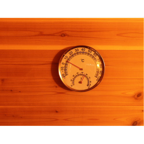Thermometer on a wooden surface
