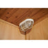 Ceiling light fixture on a wooden ceiling