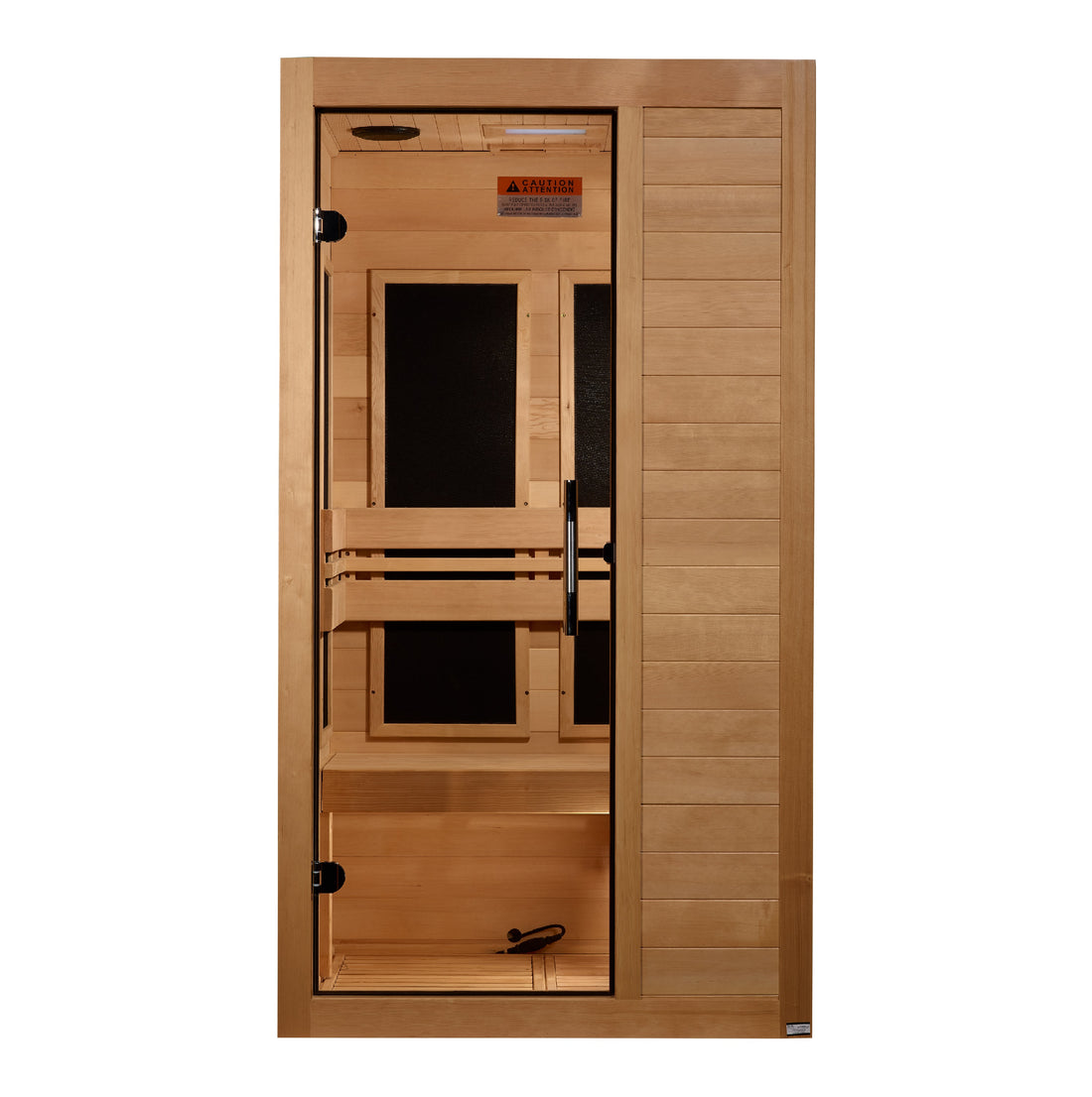 Golden Designs Dynamic "Veneto" 1-2-Person Low EMF FAR Infrared Sauna w/ Canadian Hemlock | DYN-6115-05