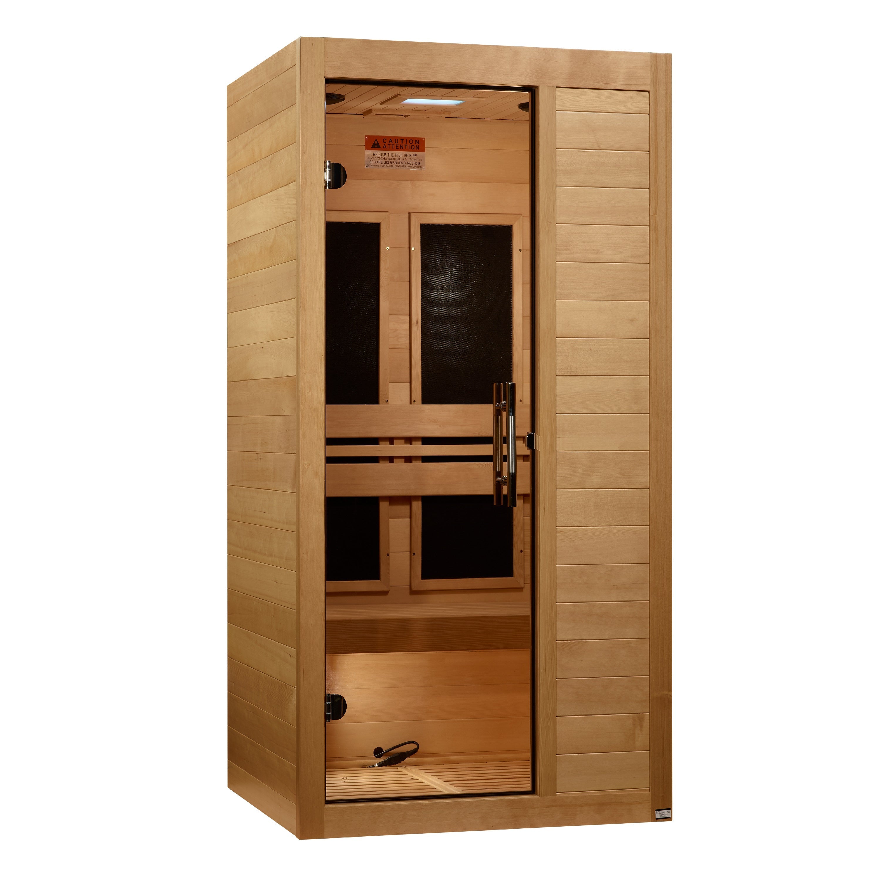 Golden Designs Maxxus S-Line Low EMF FAR Infrared Sauna 1-Person w/ Canadian Hemlock MX-S106-01