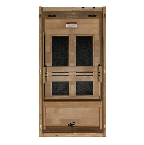 Golden Designs Dynamic "Veneto" 1-2-Person Low EMF FAR Infrared Sauna w/ Canadian Hemlock | DYN-6115-05