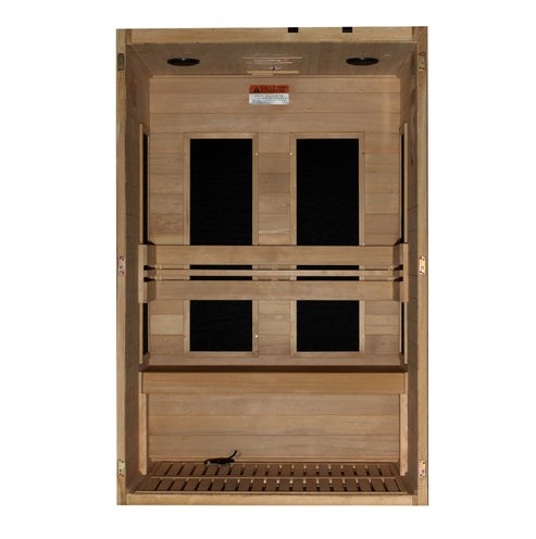 Golden Designs Dynamic "Lucca Elite" 2-person Ultra Low EMF FAR Infrared Sauna w/ Canadian Hemlock | DYN-6215-05 Elite