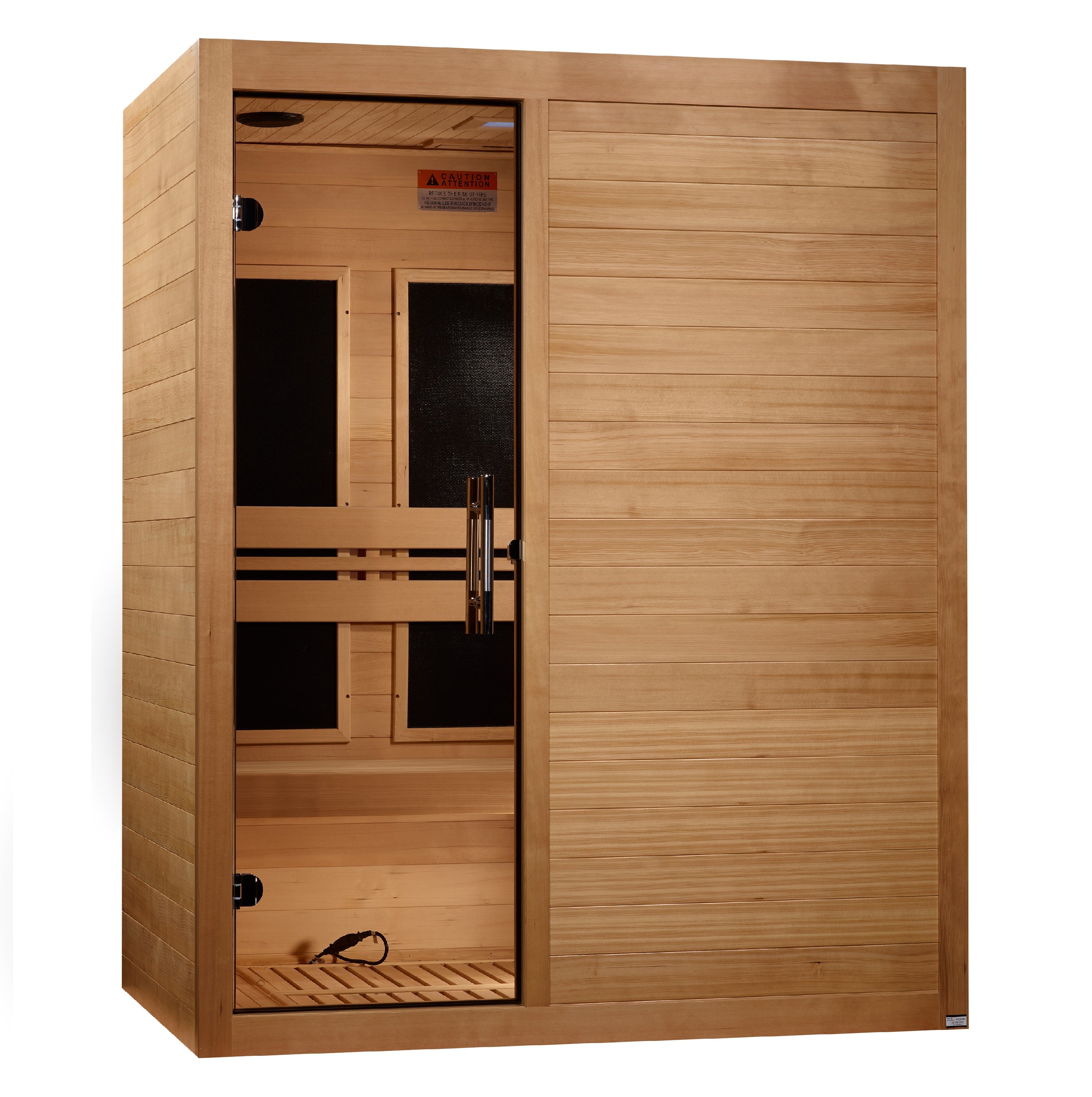 Golden Designs Maxxus S-Line Ultra Low EMF FAR Infrared Sauna 3-Person w/ Canadian Hemlock MX-S306-01 Elite