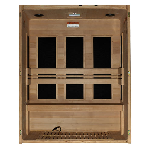 Golden Designs Dynamic "Toscana" 3-person Low EMF FAR Infrared Sauna w/ Canadian Hemlock | DYN-6315-05