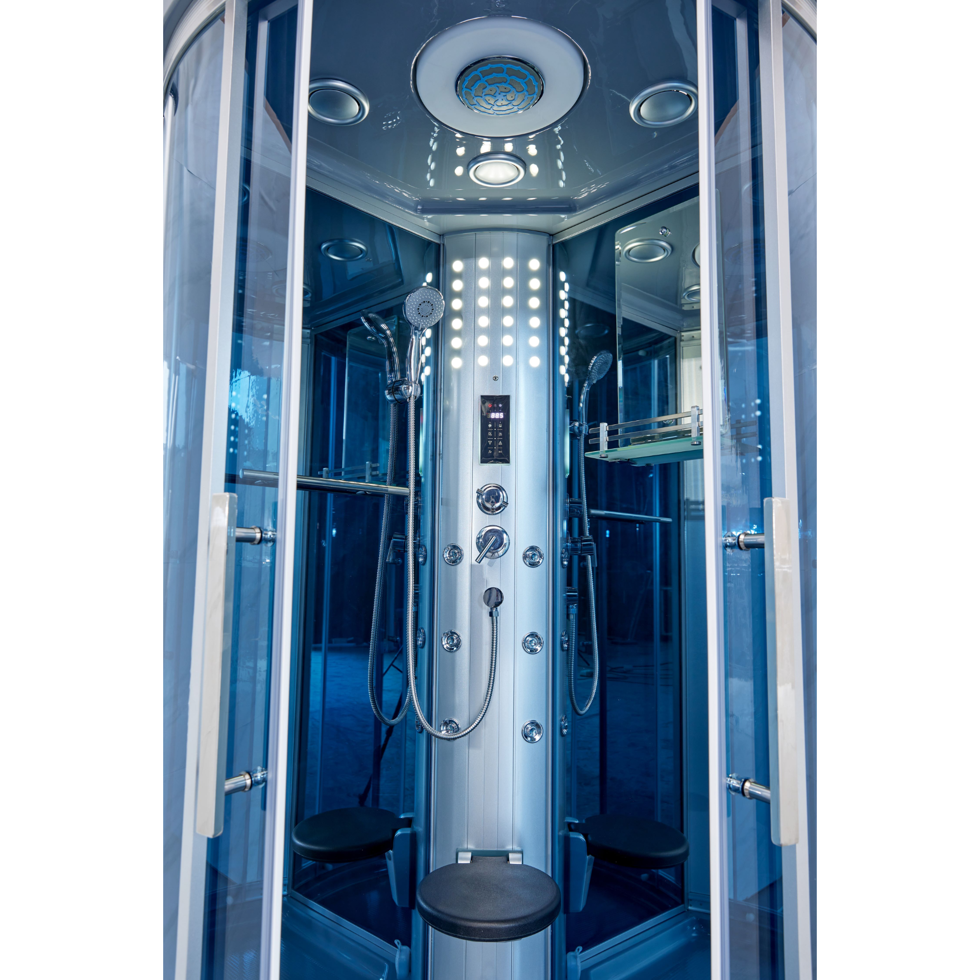 Mesa WS-801L Steam Shower 42"L x 42"W x 85"H - Blue Glass