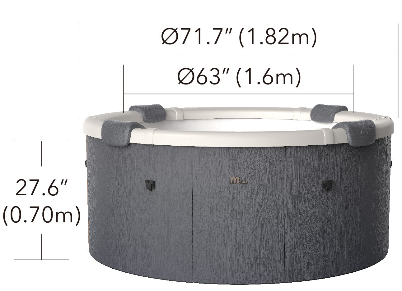 MSpa Denver Frame Series Hot Tub | 6-Person Luxury Spa with Hydro Jets