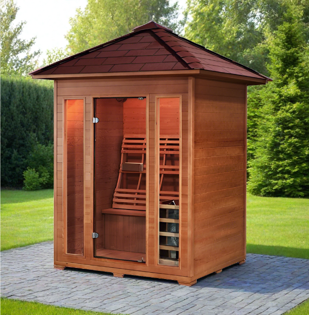 Available at Findyourbath.com Sunray "Waverly" Outdoor Traditional Sauna | 3-Person | 300D2