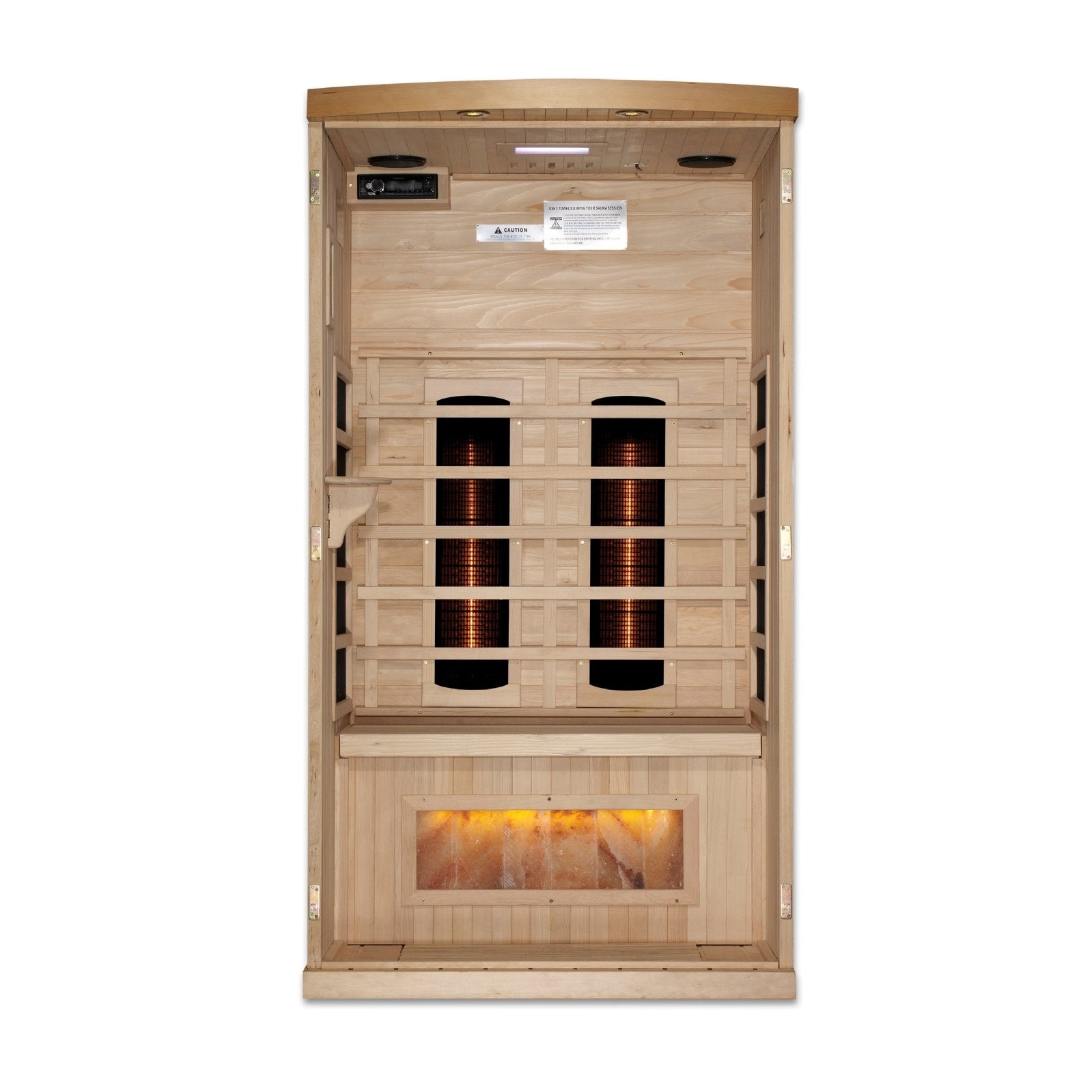 Golden Designs "Reserve Edition" 2-Person Full Spectrum PureTech™ Near Zero EMF FAR Infrared Sauna with Himalayan Salt Bar w/ Hemlock | GDI-8010-03