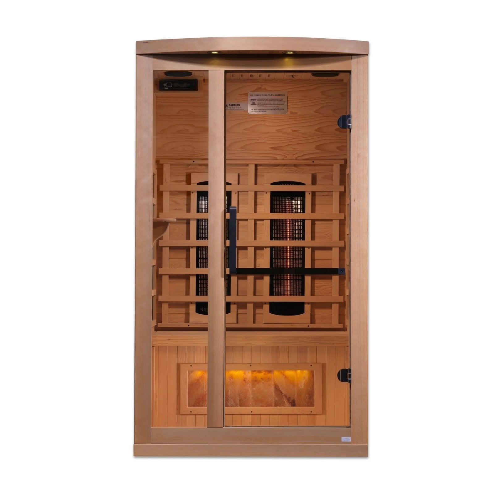 Golden Designs "Reserve Edition" 2-Person Full Spectrum PureTech™ Near Zero EMF FAR Infrared Sauna with Himalayan Salt Bar w/ Hemlock | GDI-8010-03