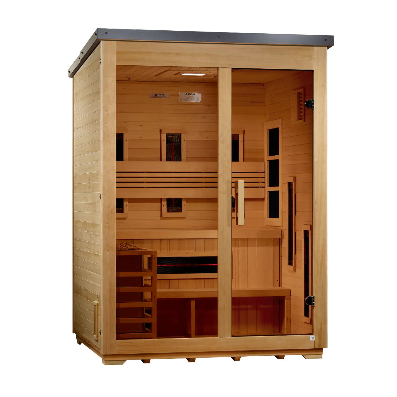 Golden Designs "Carinthia" 3-Person Full Spectrum Hybrid Outdoor Steam Sauna -  Canadian Hemlock GDI-8123-01