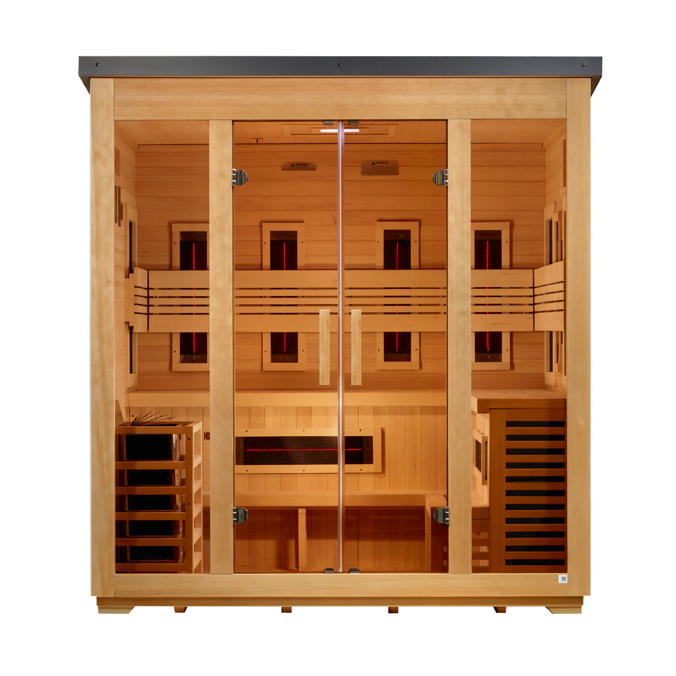 Golden Designs Traditional Full Spectrum Hybrid Outdoor Sauna  5-Person w/ Canadian Hemlock | "Gargellen" GDI-8125-01