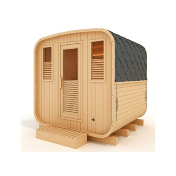 Golden Designs "Davos" Outdoor Traditional Steam Sauna 5-Person w/ Pacific Cedar | GDI-S006-01