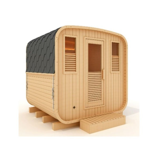 Golden Designs "Davos" Outdoor Traditional Steam Sauna 5-Person w/ Pacific Cedar | GDI-S006-01