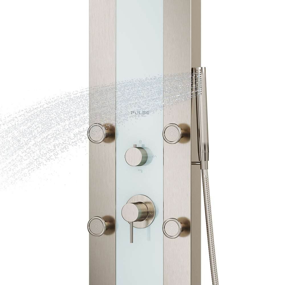 PULSE ShowerSpas Seafoam Glass Shower Panel - Tropicana ShowerSpa