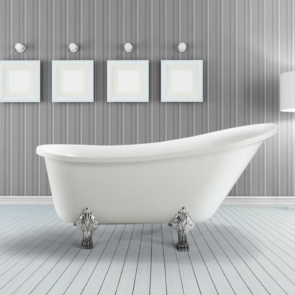 Vinnova Jacqueline 70" x 30" Soaking Clawfoot Bathtub | 213070-BAT-WH-L