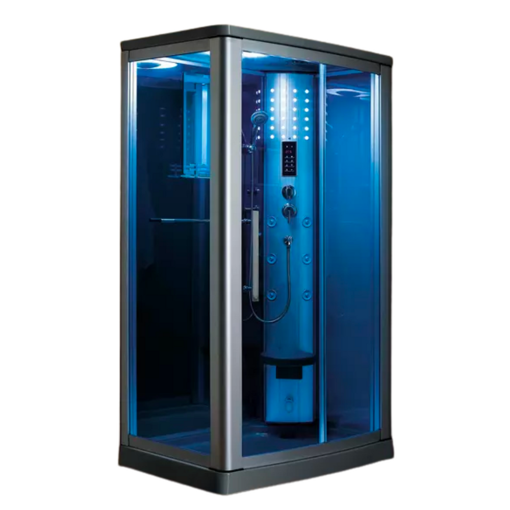 Mesa 802L Steam Shower 45"W x 32"D x 85"H - Blue Glass