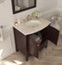 Laviva Estella 32" Brown Bathroom Vanity with Jerusalem Gold Marble Countertop | 3130709-32B-JG