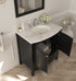 Laviva Estella 32" Espresso Bathroom Vanity with White Carrara Marble Countertop | 3130709-32E-WC
