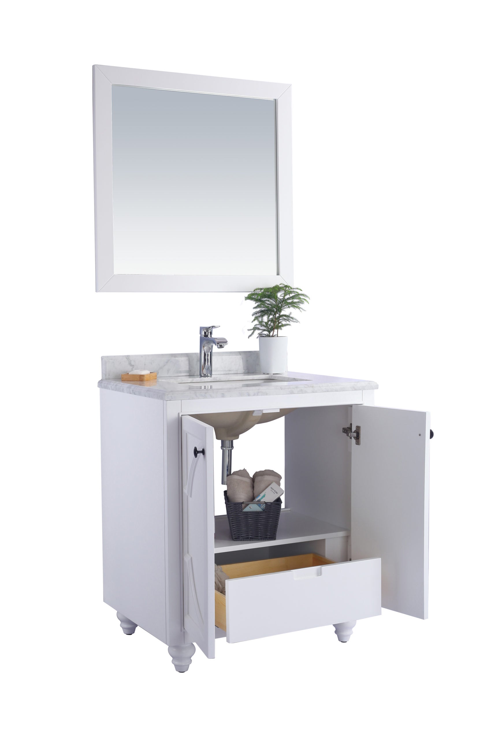 Laviva Odyssey 30" Bathroom Vanity Set w/ Sink in White | 313613-30W