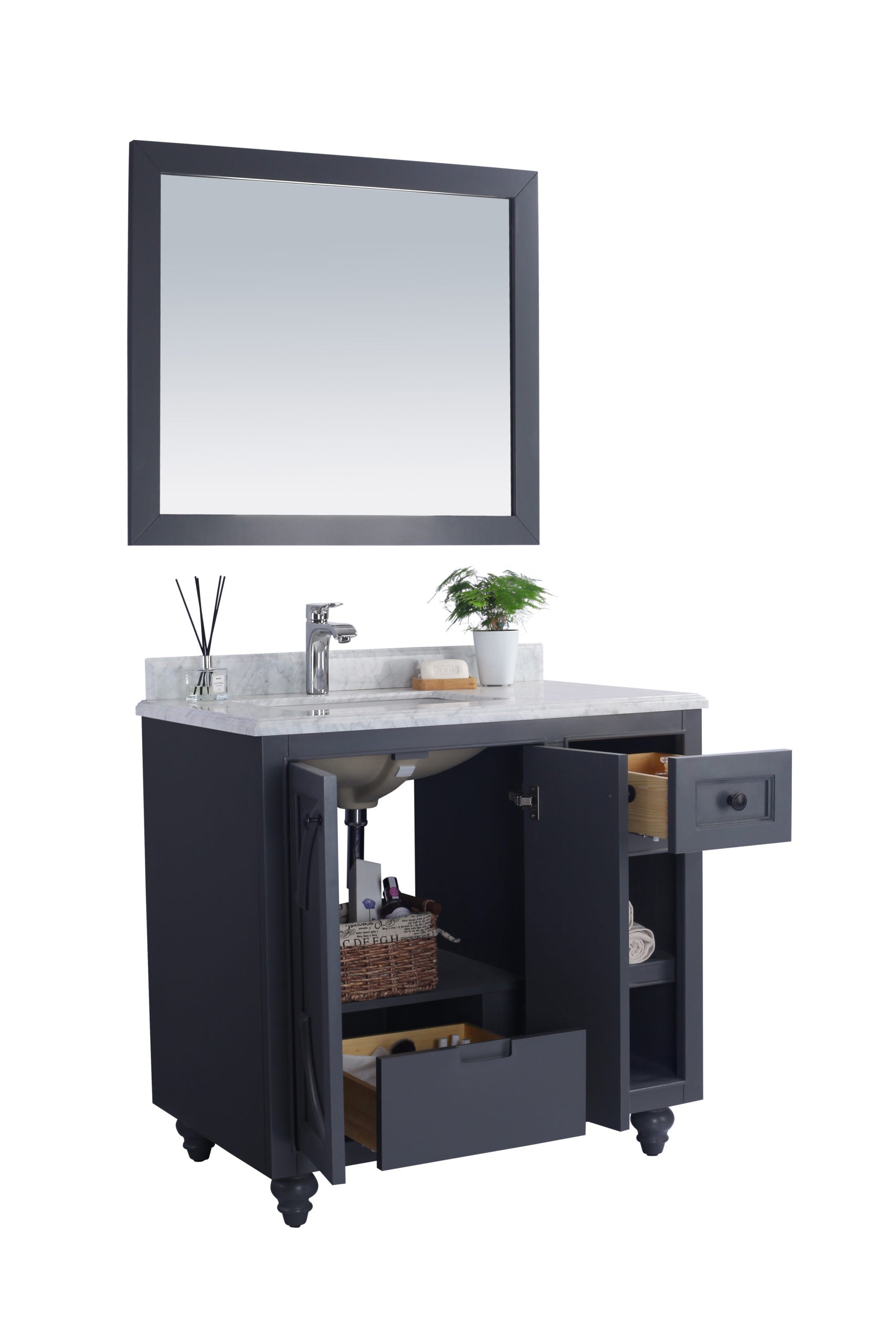 Laviva Odyssey 36" Bathroom Vanity Set w/ Sink in Gray | 313613-36G