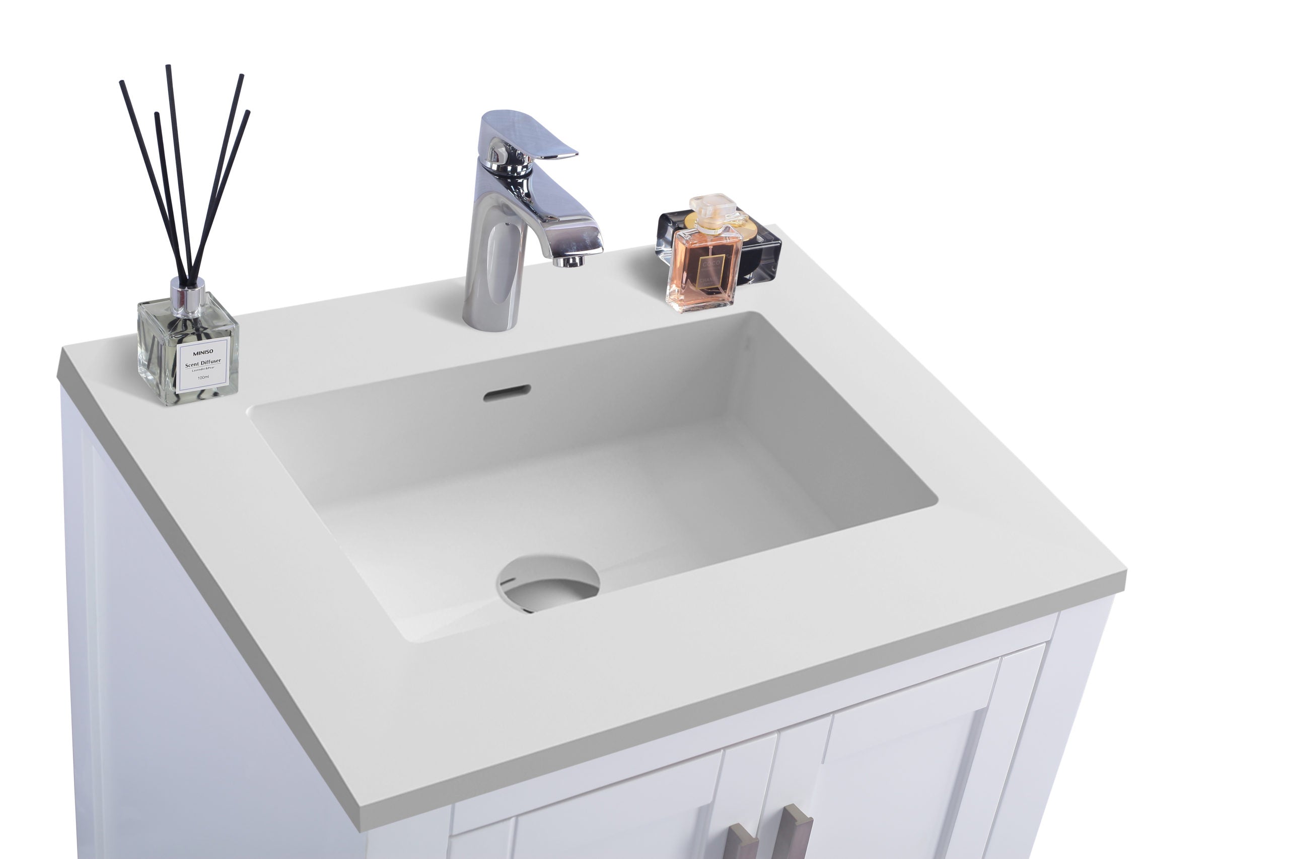 Laviva Wilson 24" Bathroom Vanity Set w/ Sink in White | 313ANG-24W
