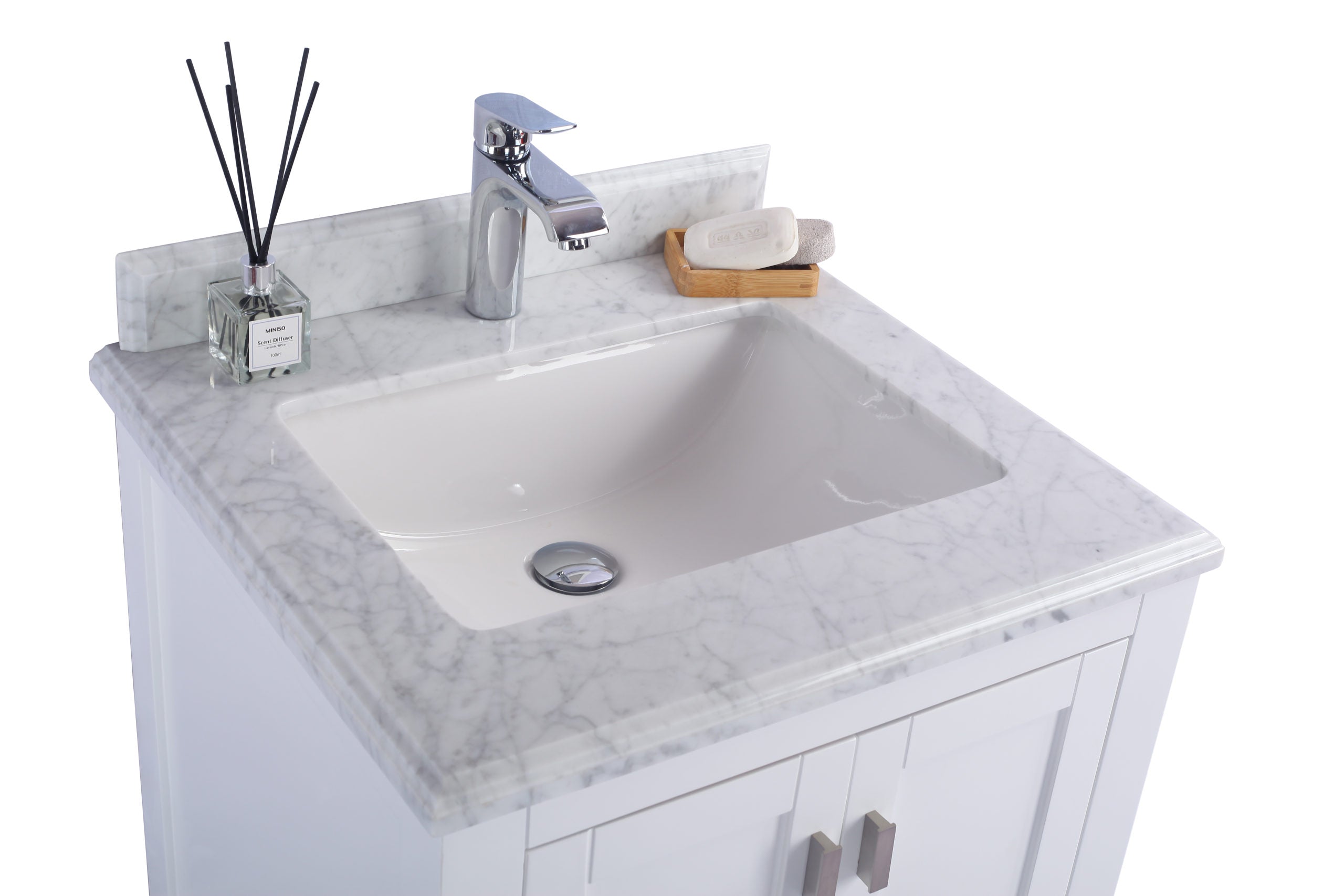 Laviva Wilson 24" Bathroom Vanity Set w/ Sink in White | 313ANG-24W
