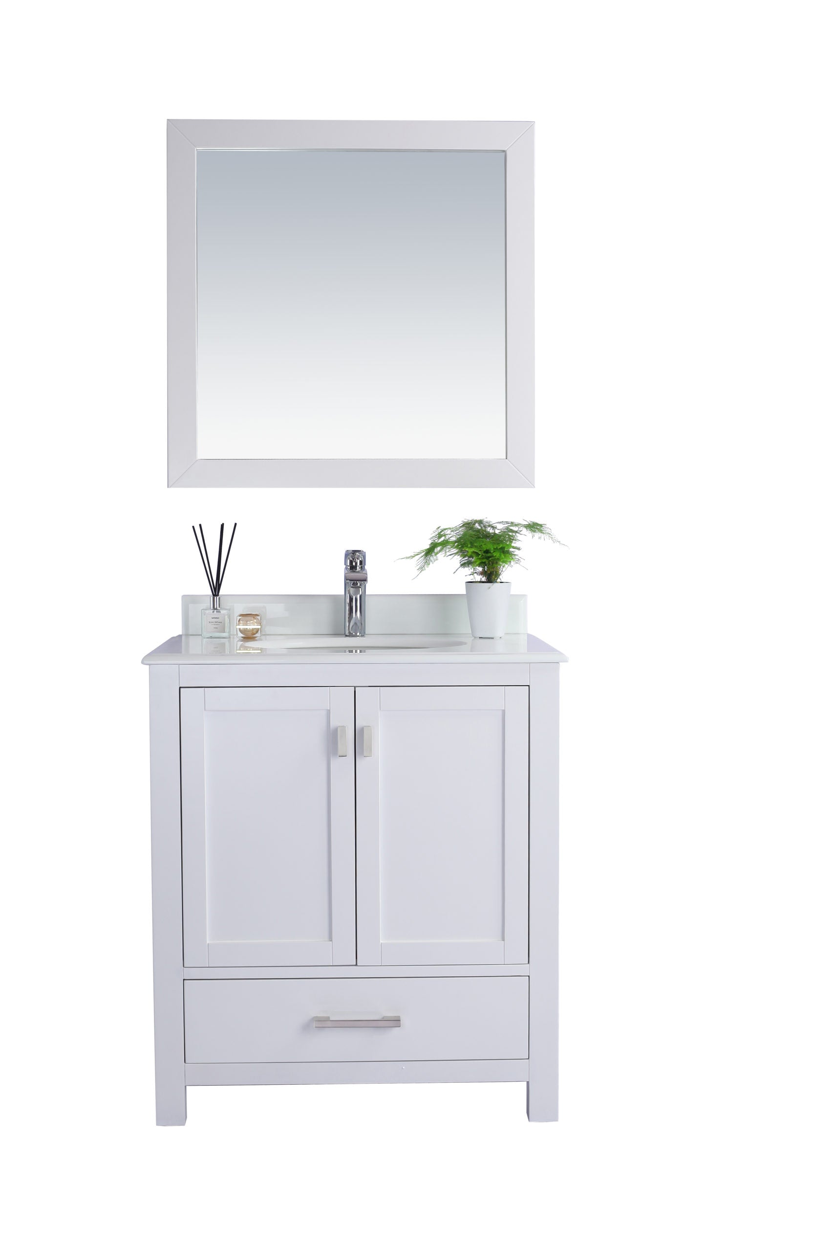 Laviva Wilson 30" Bathroom Vanity Set w/ Sink in White | 313ANG-30W