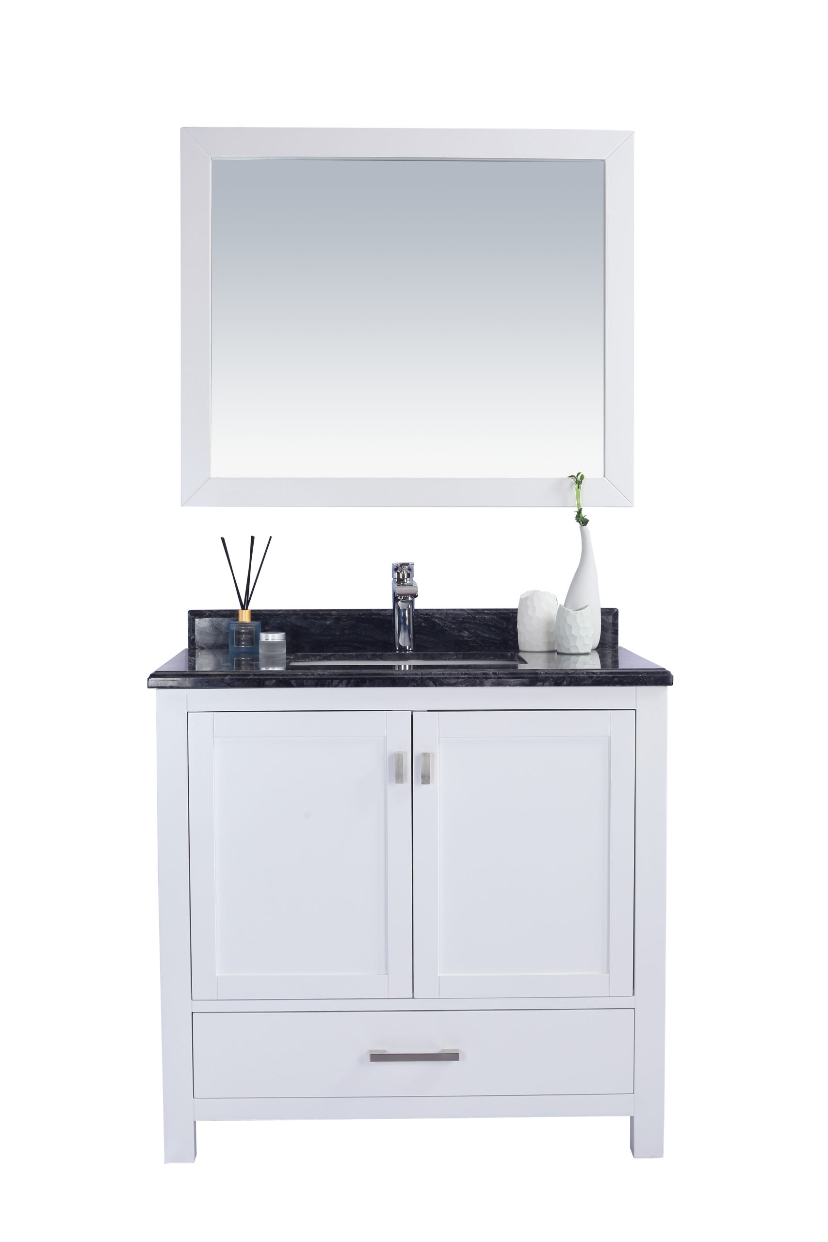 Laviva Wilson 36" Bathroom Vanity Set w/ Sink in White | 313ANG-36W
