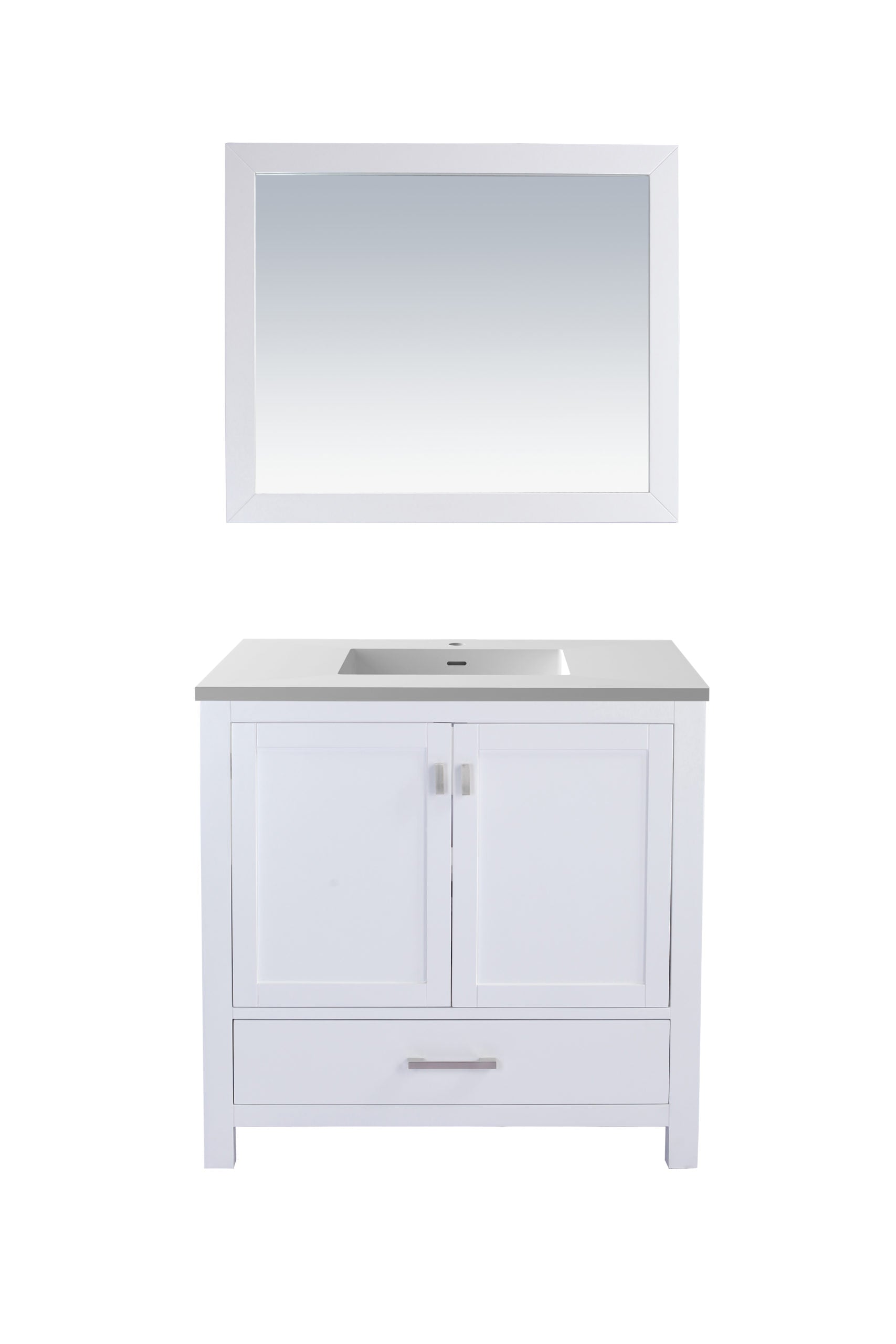 Laviva Wilson 36" Bathroom Vanity Set w/ Sink in White | 313ANG-36W