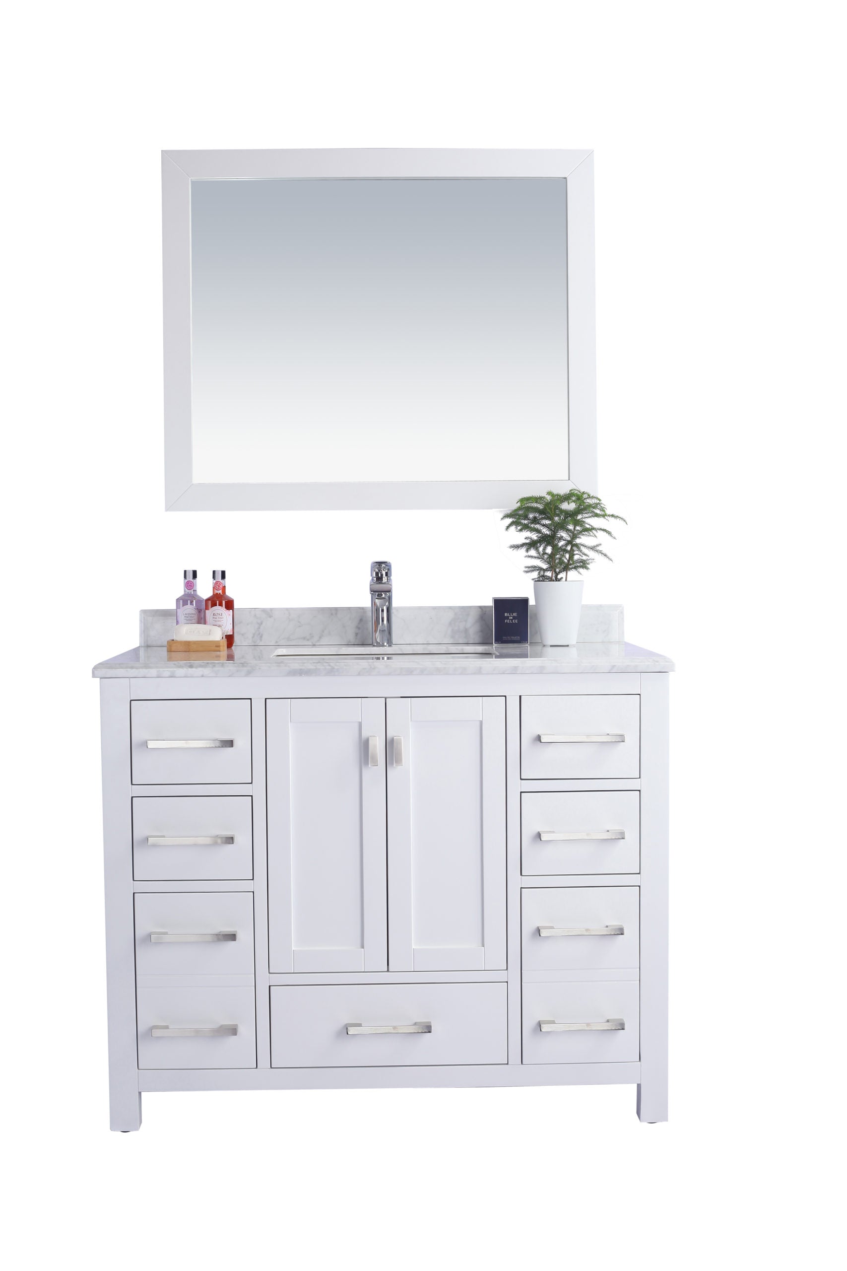 Laviva Wilson 42" Bathroom Vanity Set w/ Sink in White | 313ANG-42W