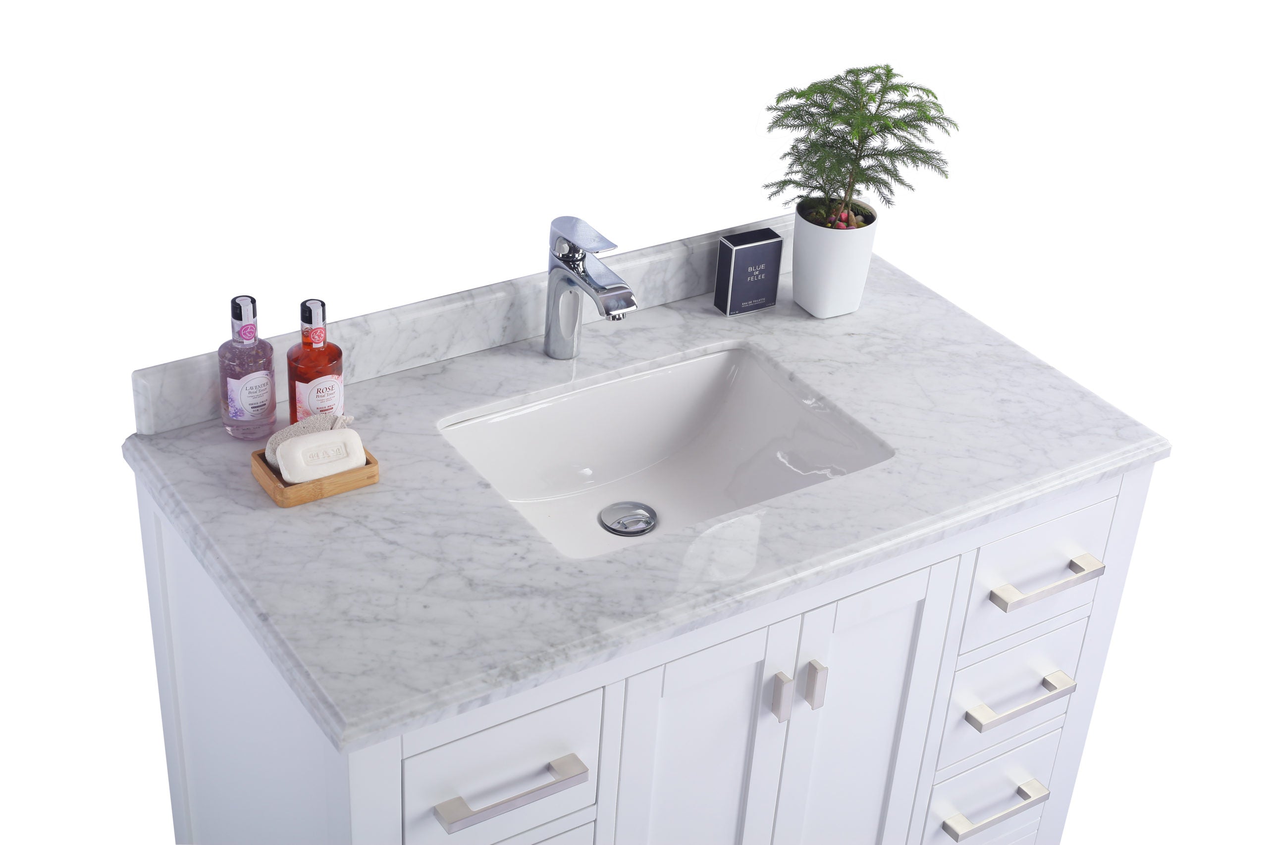 Laviva Wilson 42" Bathroom Vanity Set w/ Sink in White | 313ANG-42W