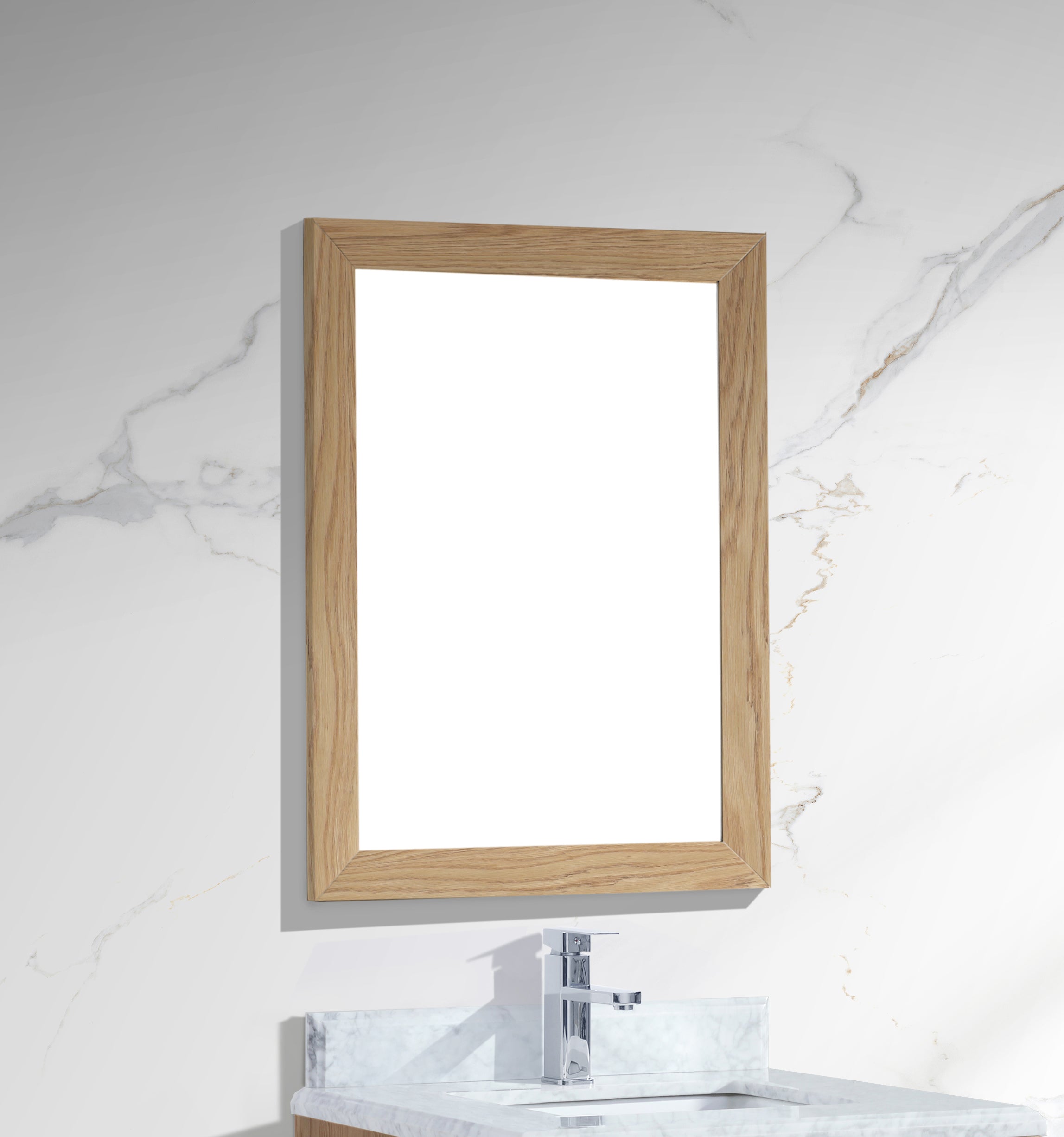 Laviva Sterling 24" Framed Rectangular White Oak Mirror | 313FF-2430