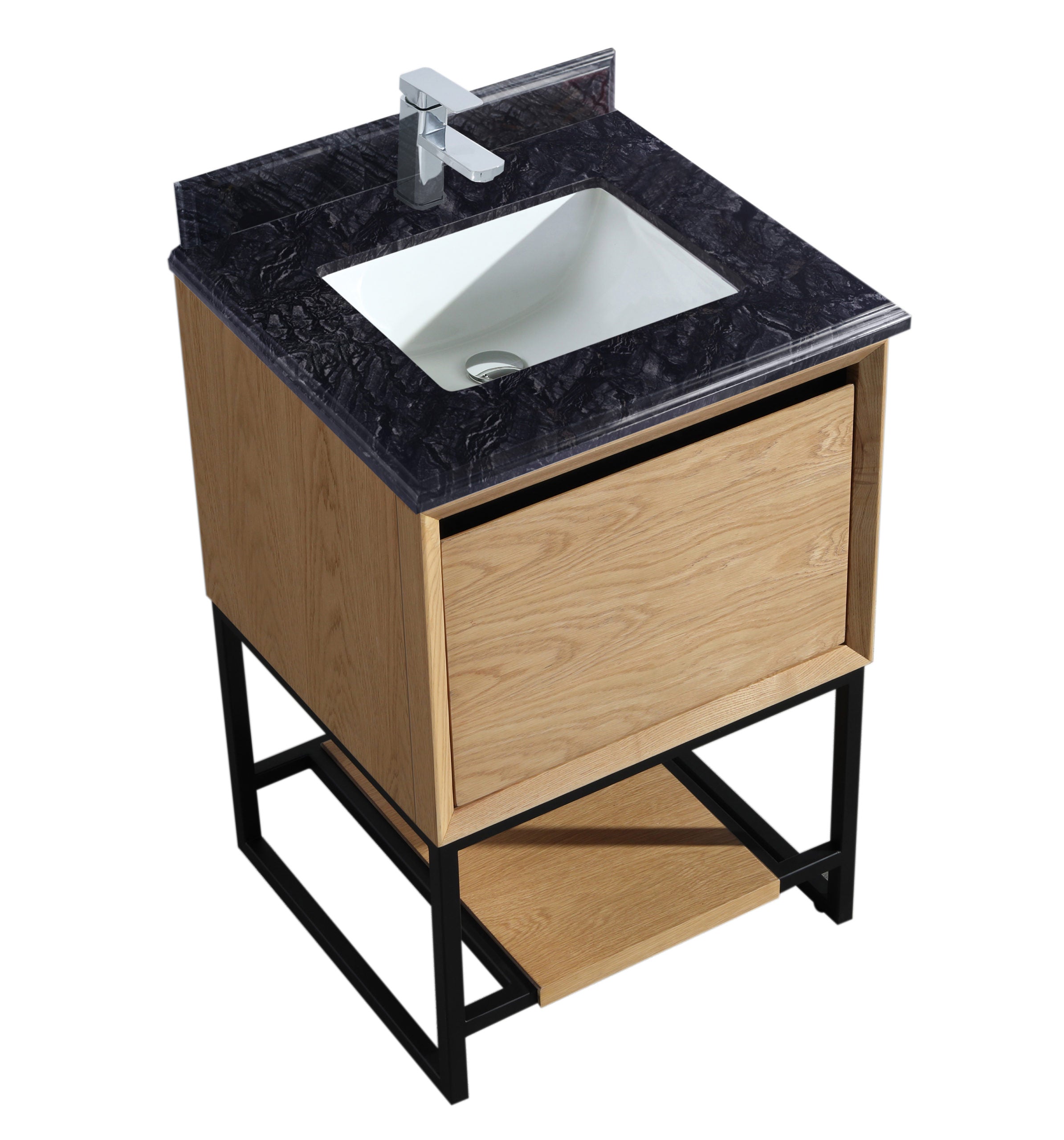 Laviva Alto 24” Bathroom Vanity Set w/ Sink in Solid-wood White Oak Finish | 313SMR-24CO