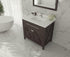 Laviva Forever 30" Single Hole White Carrara Marble Countertop with Rectangular Ceramic Sink | 313SQ1H-30