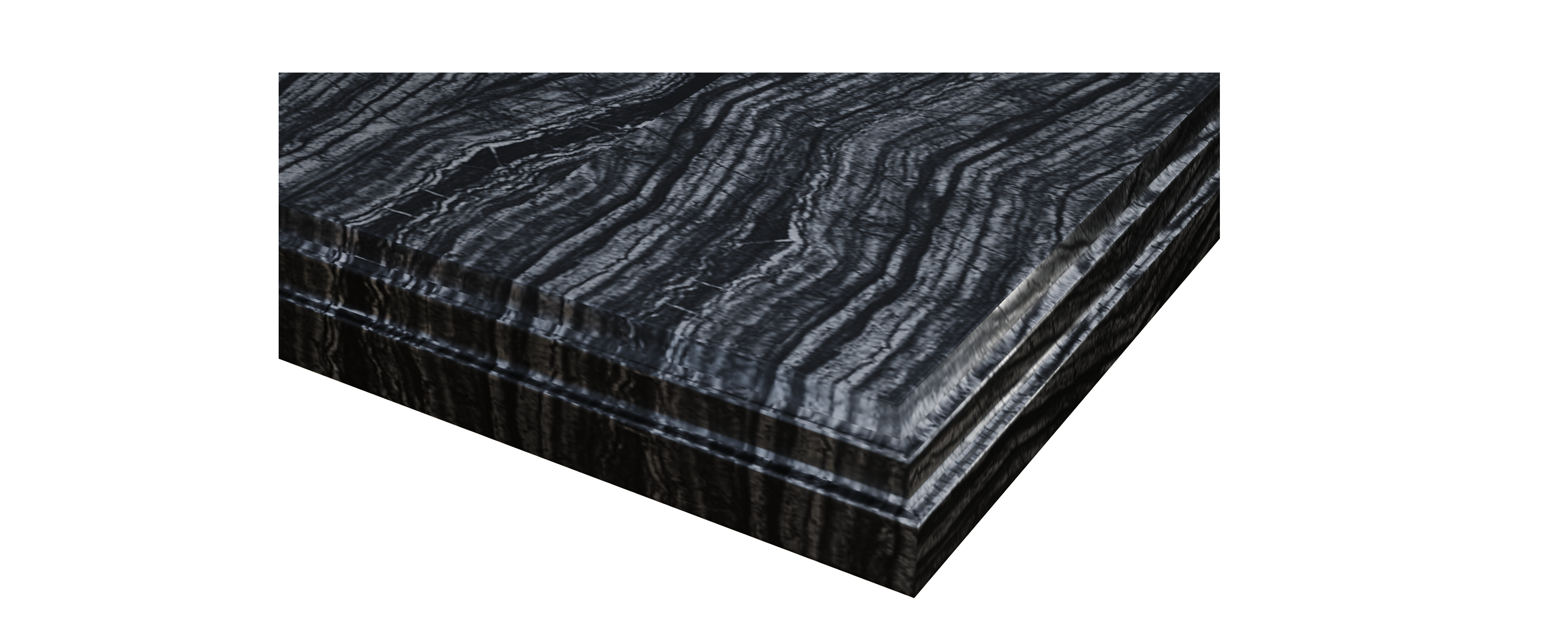 Laviva Forever 60" Single Hole Black Wood Marble Countertop with Double Rectangular Ceramic Sinks | 313SQ1H-60-BW