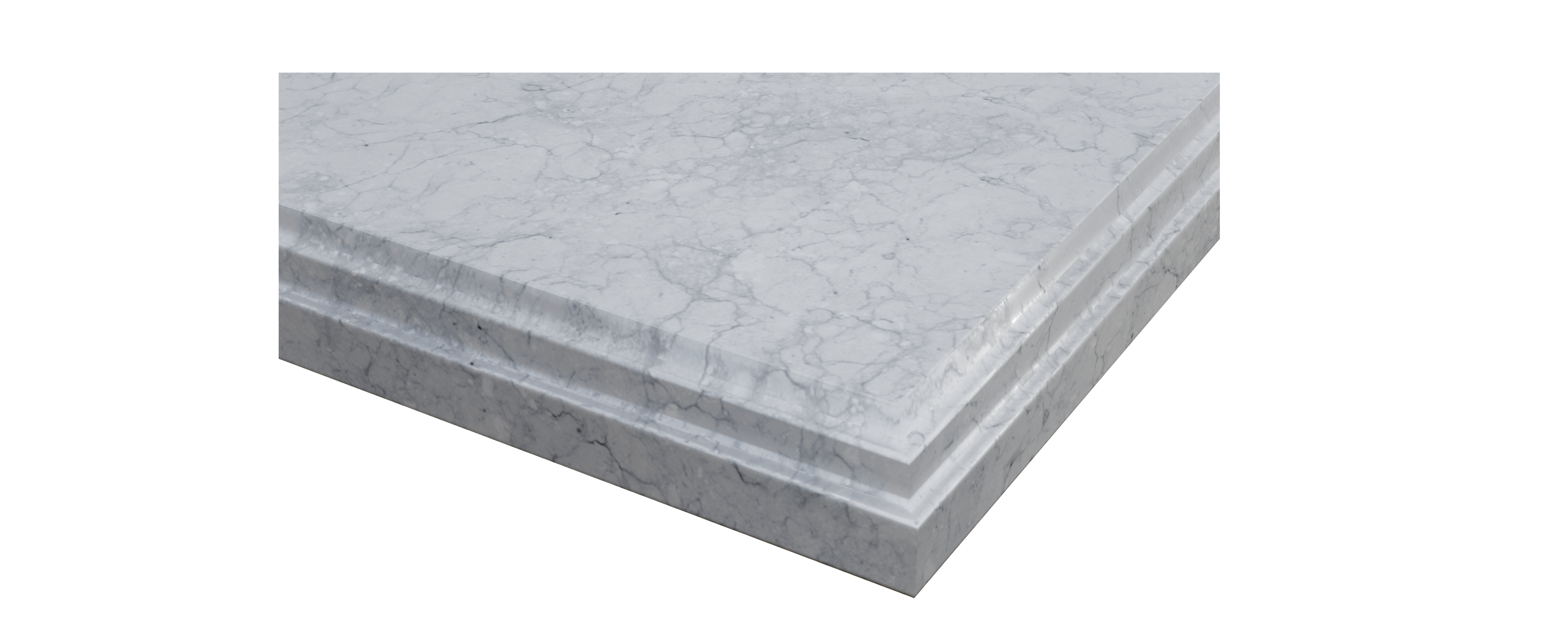 Laviva Forever 60" Single Hole White Carrara Marble Countertop with Double Rectangular Ceramic Sinks | 313SQ1H-60