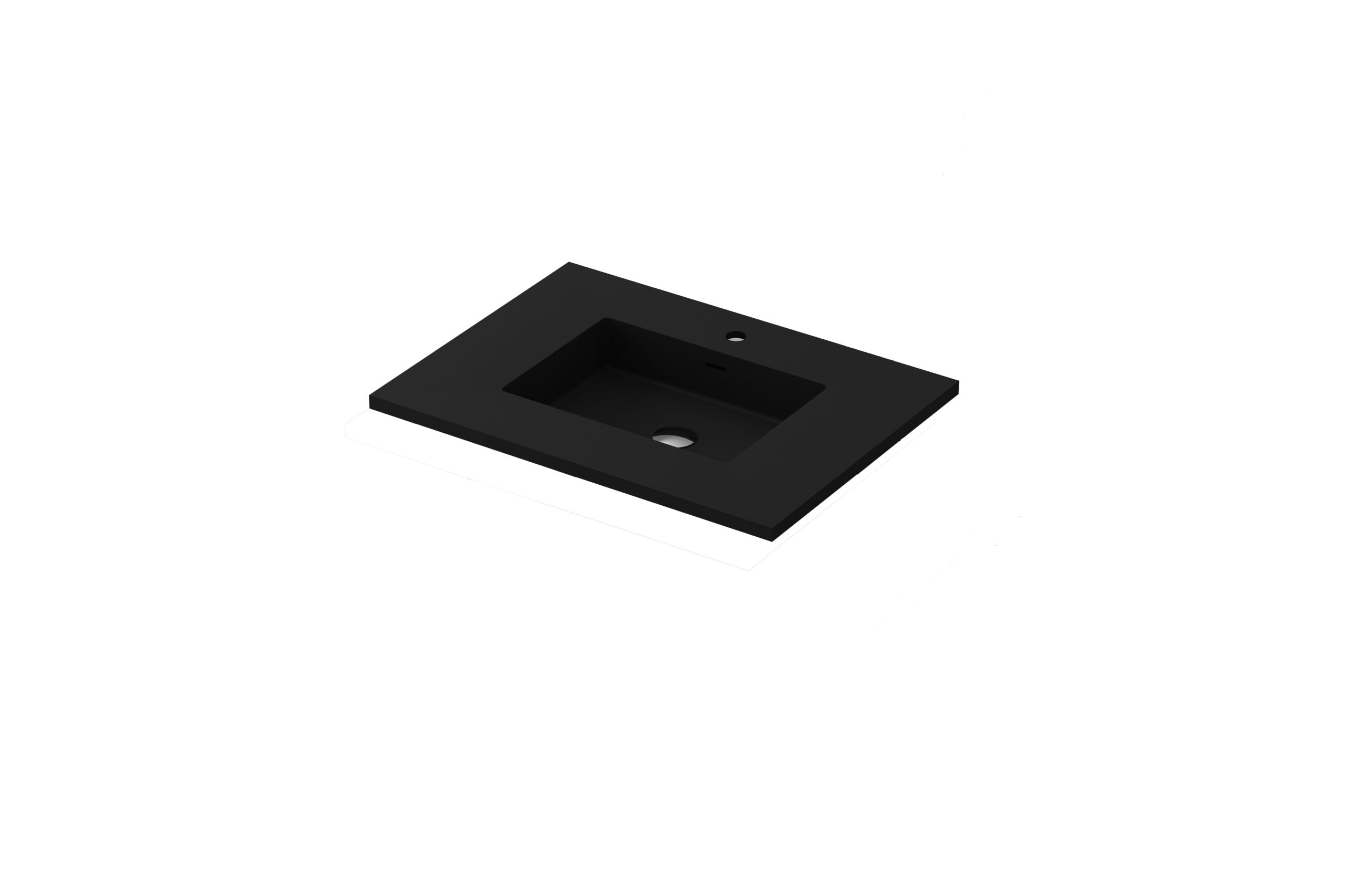 Laviva Forever VIVA Stone 30" Matte Black Solid Surface Countertop with Integrated Sink | 313SQ1HSS-30